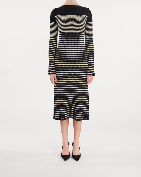 Klänning Boucle Mini Stripe Svart 1