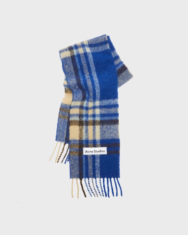 Acne Studios Halsduk Mohair Tartan Blå ONESIZE