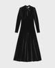 Ganni Dress Velvet Jersey Long Black 40