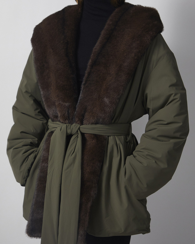Wakakuu Icons Jacket Keen Padded Faux Fur Green S