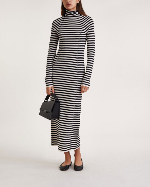 Dress Merino Knit Svart/vit 2