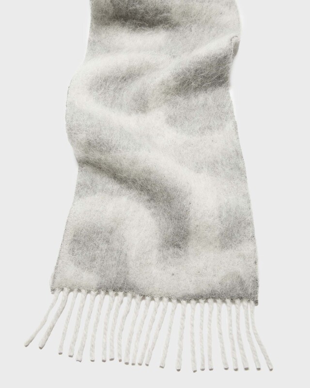 Acne Studios Scarf Logo Fringe Ljusgrå ONESIZE