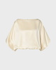 Malina Bluse Havanna Boat-Neck Puff-Sleeve Pearl 38