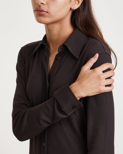 Jersey Shirt Dress Mörkbrun 2