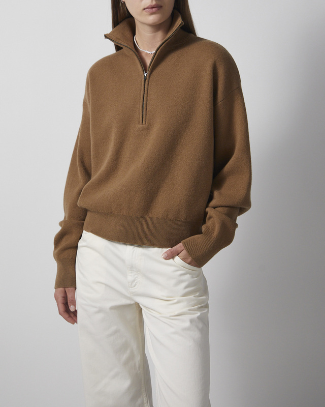 Wakakuu Icons Genser Macy Zip Wool Camel L