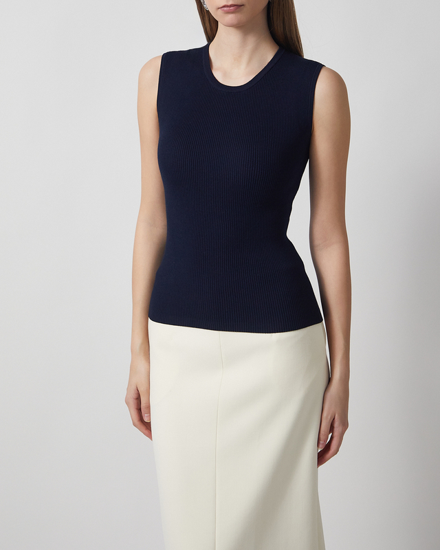 Andiata Top Griet Rib-Knit Navy S
