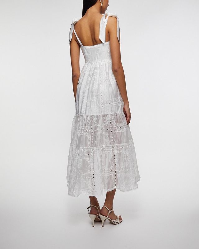 Malina Klänning Adri Embroidered Maxi  Vit 42