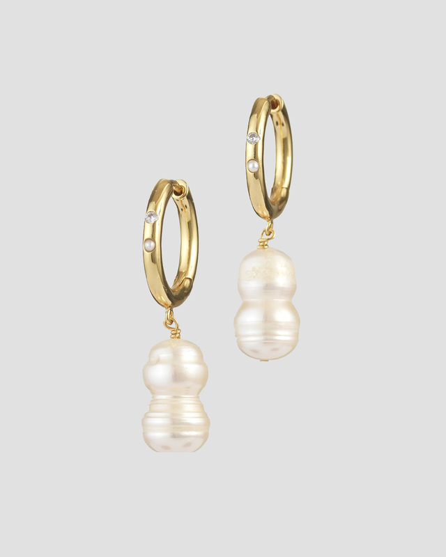 Anni Lu Earring Diamonds and Pearls Vit ONESIZE