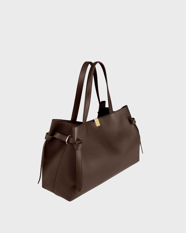 YUZEFI Gyoza Tote Pebble Bag  Espresso ONESIZE