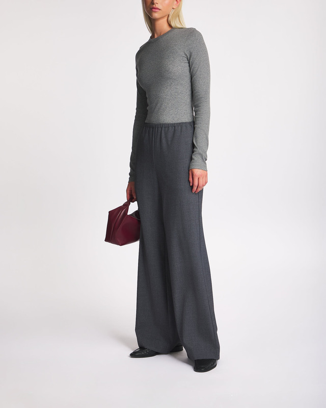 RÓHE Top Ribbed Cotton Crewneck Grey melange 42