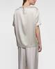 LISA YANG  Round Neck Silk T-shirt Champagne 0 (XS-S)