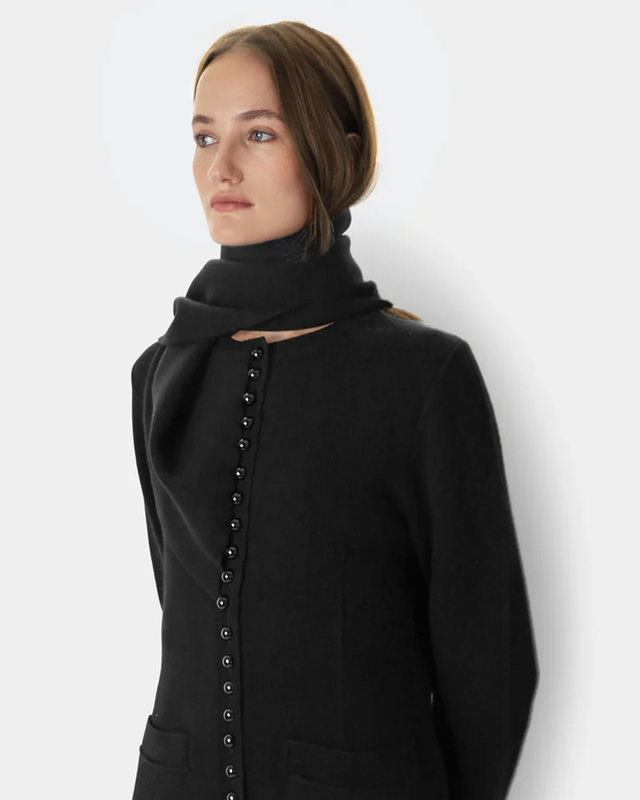 LEONI Cardigan Greda Maxi Shawl Black 36