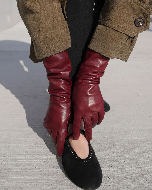 Handsome Stockholm Gloves Essentials Long Vino Vinröd L