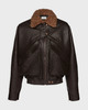 Magda Butrym Jacka Vintage Embossed Leather Bomber Brun FR 40 (EUR 38)