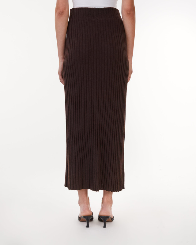 Wakakuu Icons Skirt Ribbed Wool Brown XS