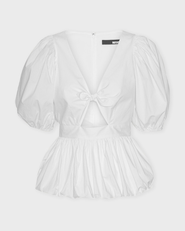 ROTATE Birger Christensen Topp Puff Sleeve Bubble Vit 36