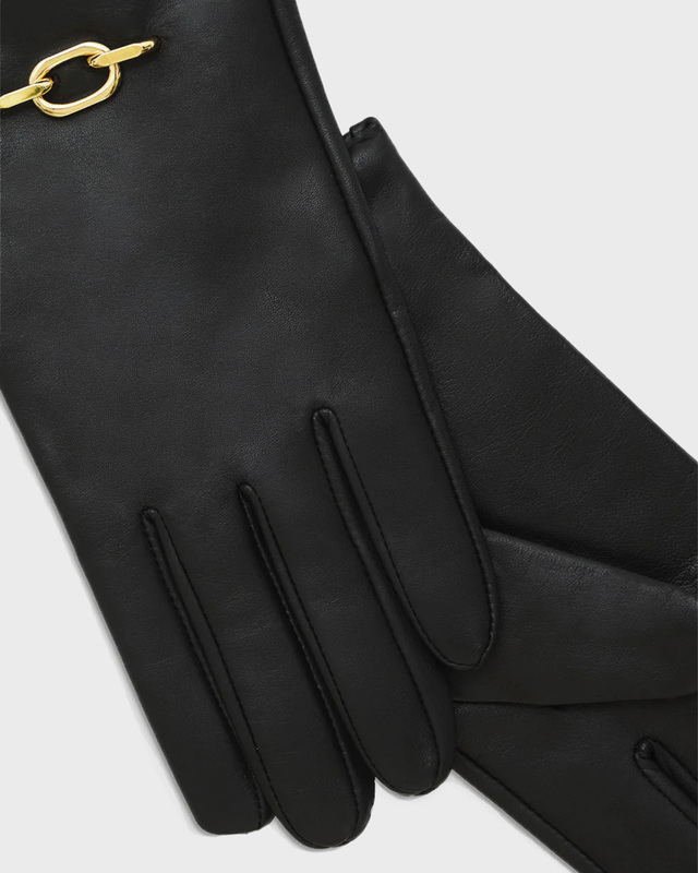 Anine Bing Signature Link Gloves Black M-L