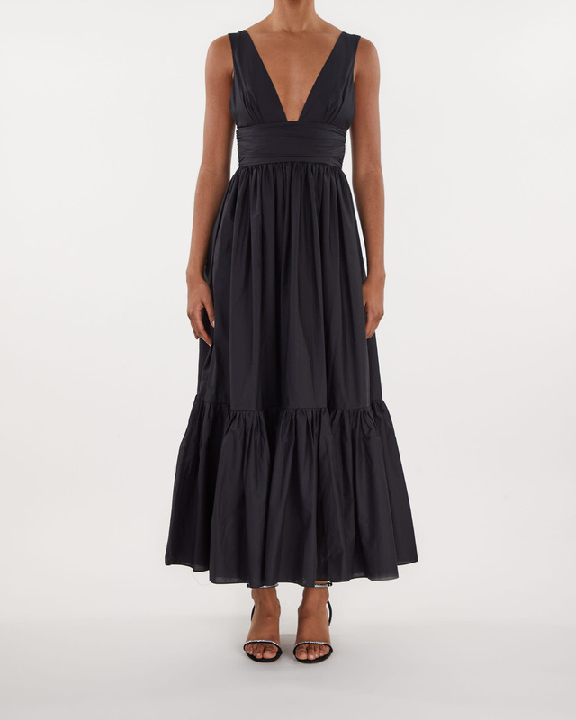 Matteau Tiered Plunge Dress Svart 2 (S)