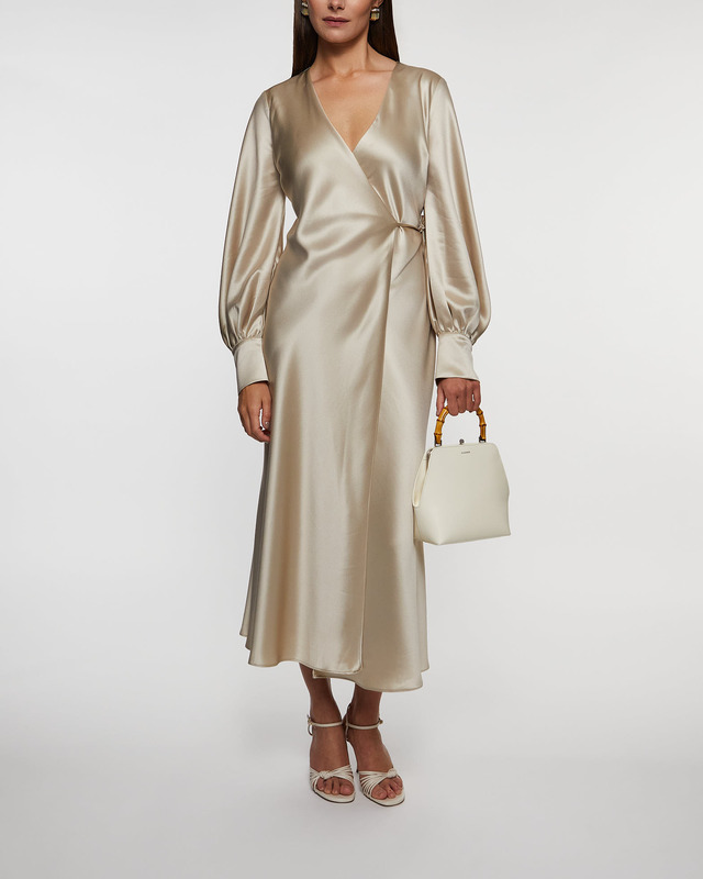 Wakakuu Icons Klänning Morino Wrap  Beige S