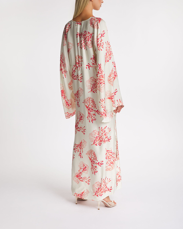 Malina Dress Kimberly V-neck Satin Maxi Red S