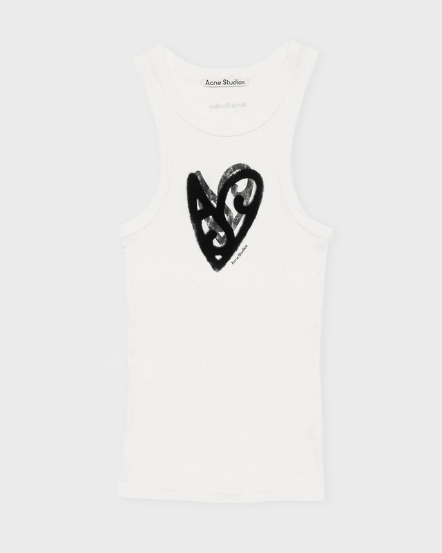 Acne Studios Top Heart Logo White S