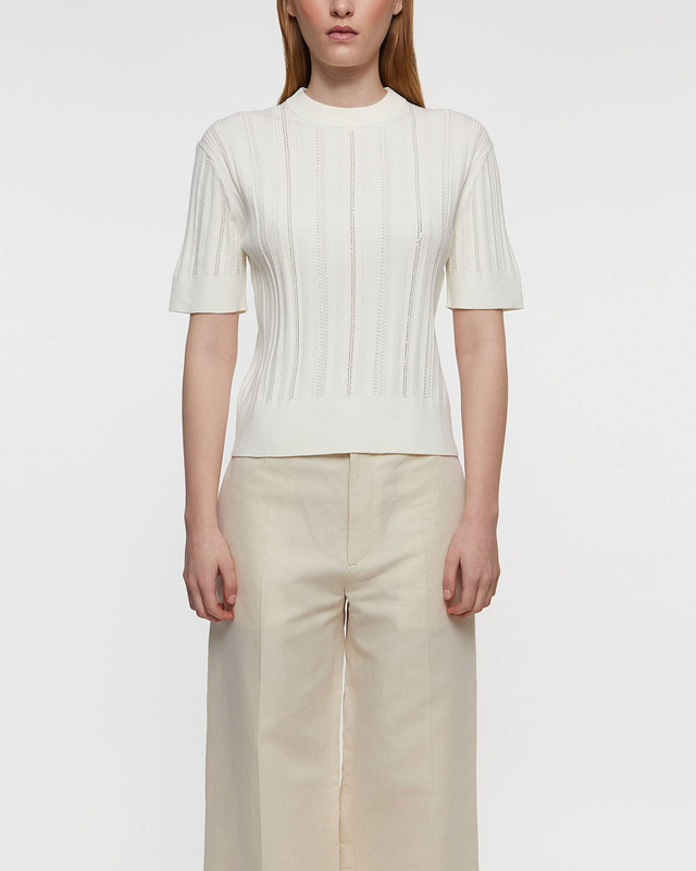 Filippa K T-shirt Braid Knit Pearl XL