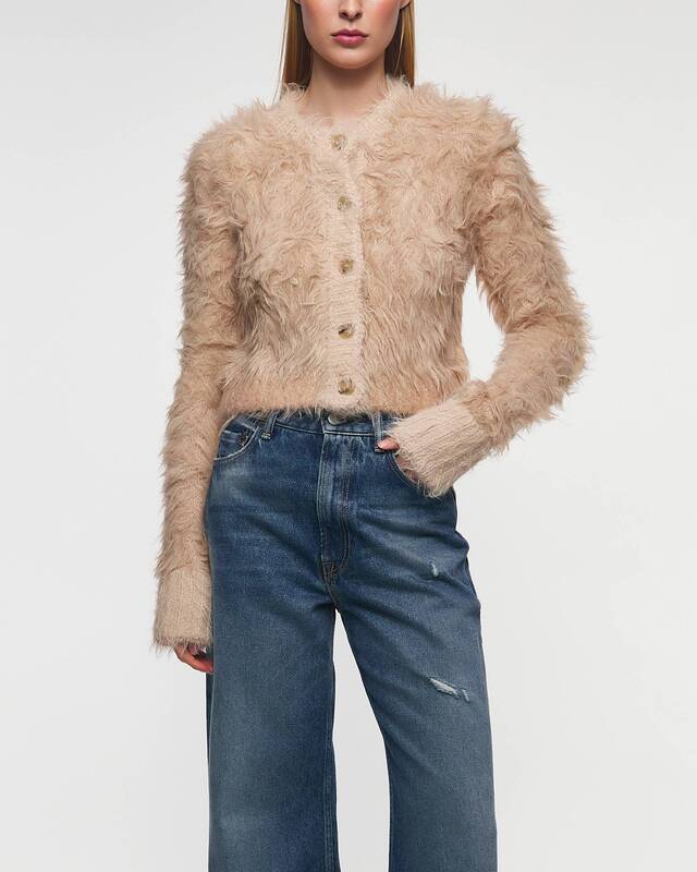 Acne Studios Kofta Fluffy Cropped Beige XS