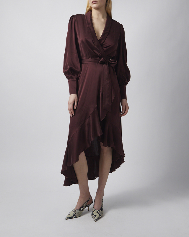 Zimmermann Dress Silk Wrap Midi  Mahogny  1 (S-M)