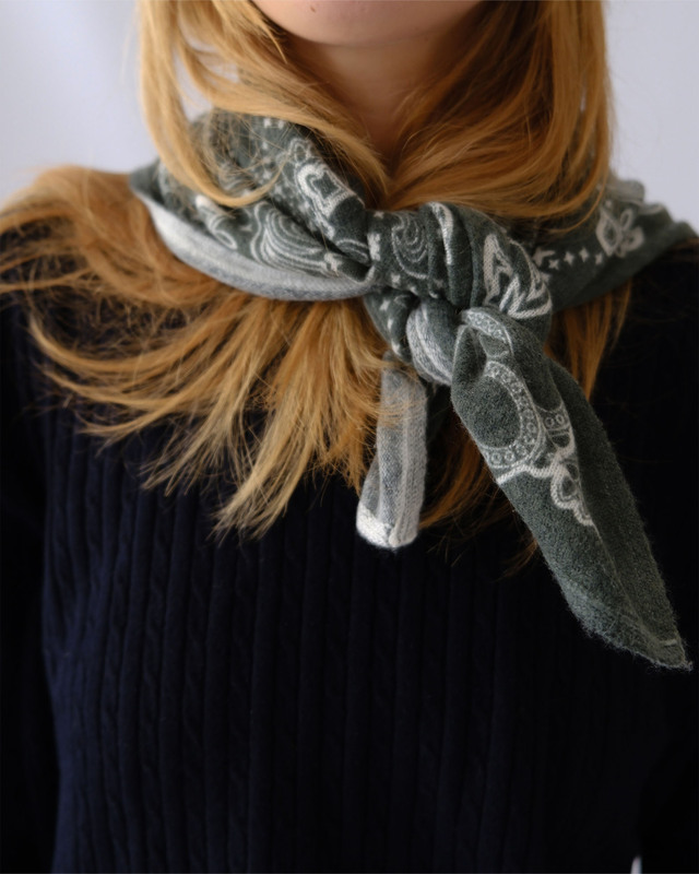 Le Scarf Tørklæde Cashmere Paisley Grøn 65x65 ONESIZE