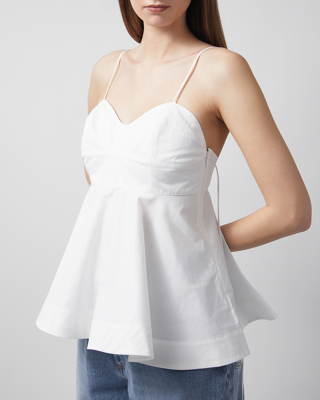 RÓHE Top Bustier Peplum White 36