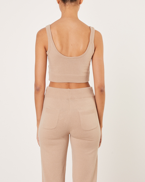 Topp Knitted Crop Cami  Taupe 2