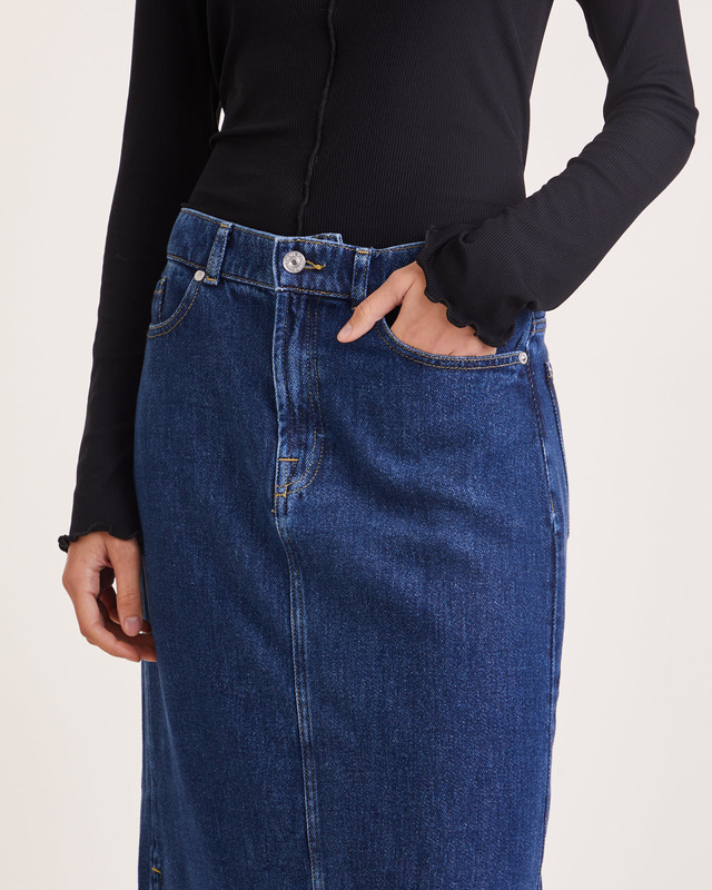 7 For All Mankind Kjol Maxi Bluenote Blå 28