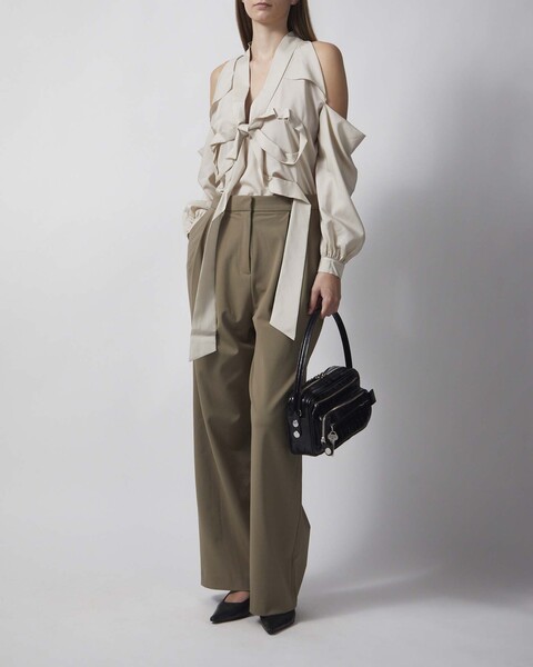 Blus Cut-Out Bow Light beige 2