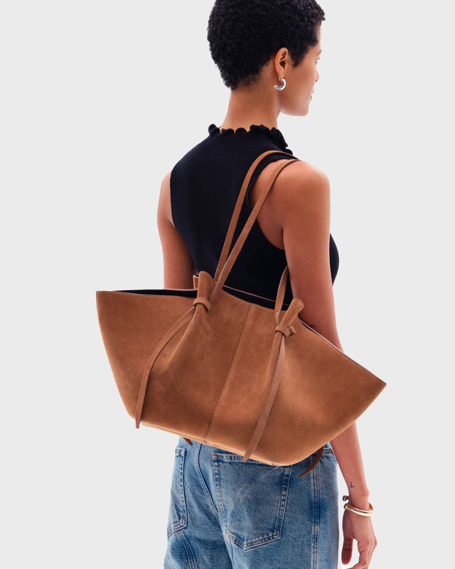YUZEFI Large Mochi Suede Bag  Cognac ONESIZE