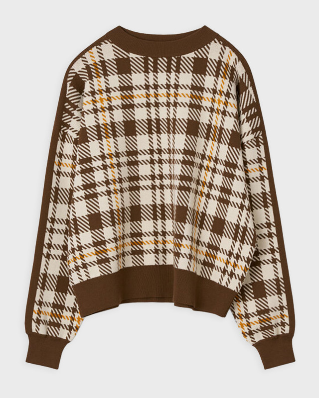 Rodebjer Tröja Reilly Eco Check Brun XS