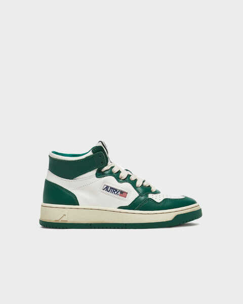 Autry 01 Two Tone Mid Sneaker Green 1