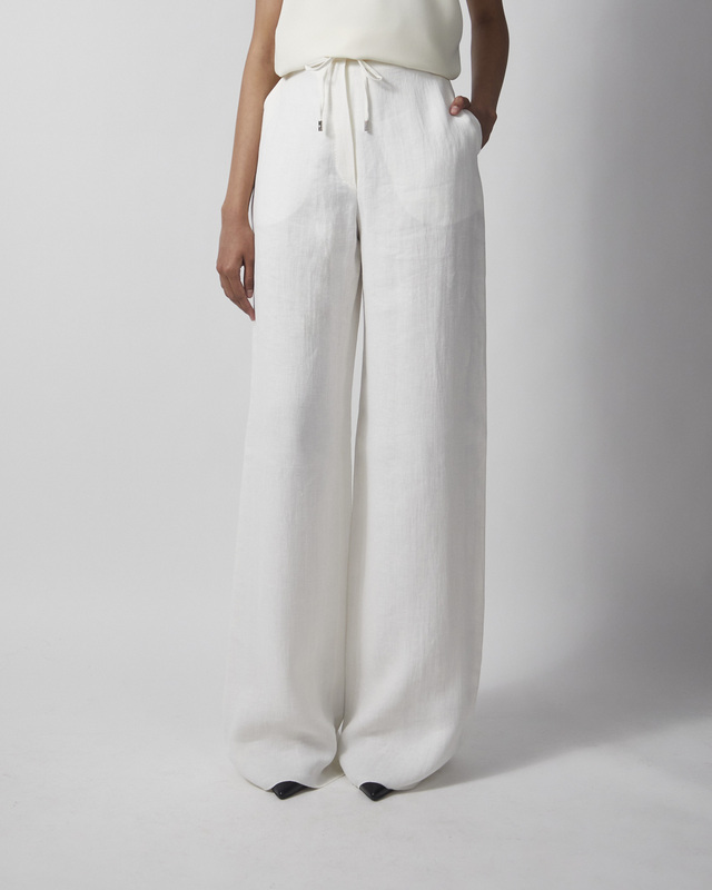 Max Mara Studio Bukser Linen Twill Natural IT 44 (EUR M-L)