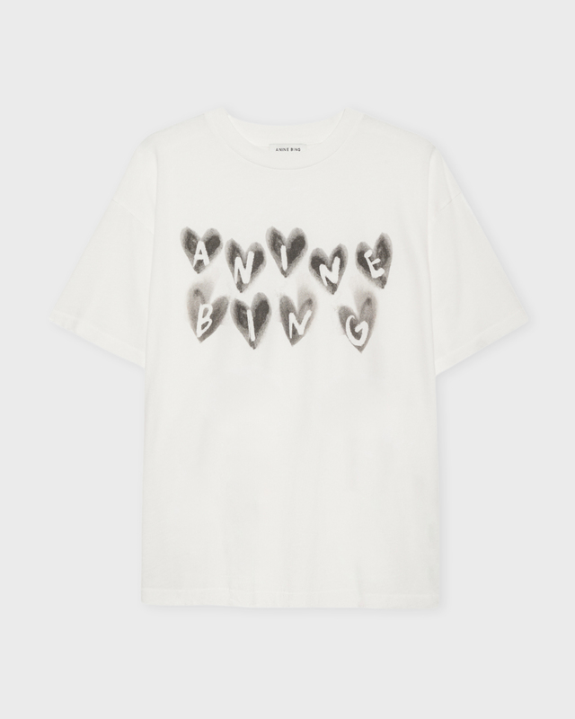 Anine Bing T-shirt Cade Hearts Ivory M