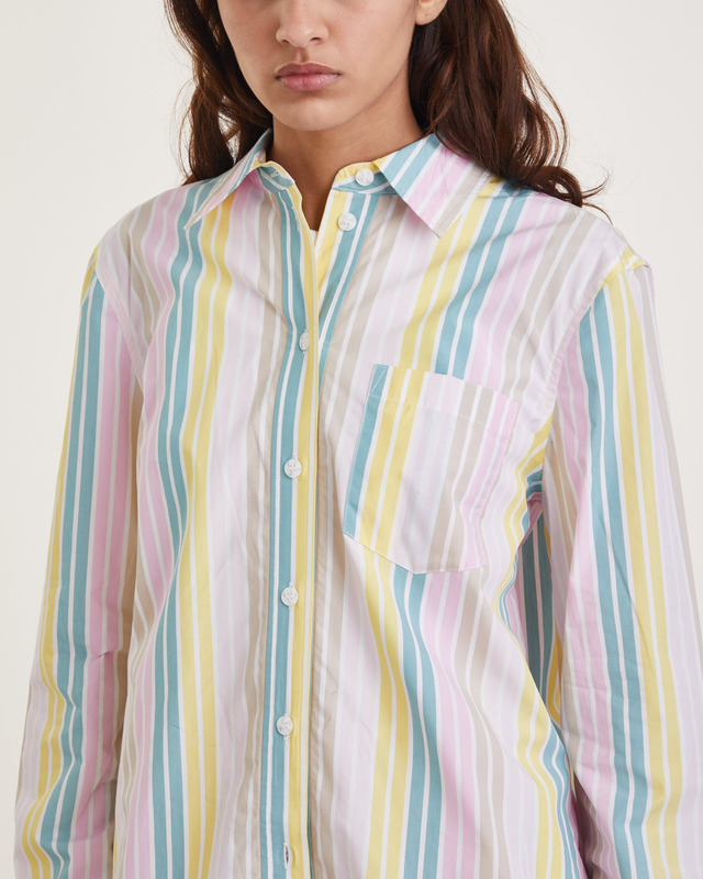 GANNI Skjorta Stripe Cotton Multicolor 40