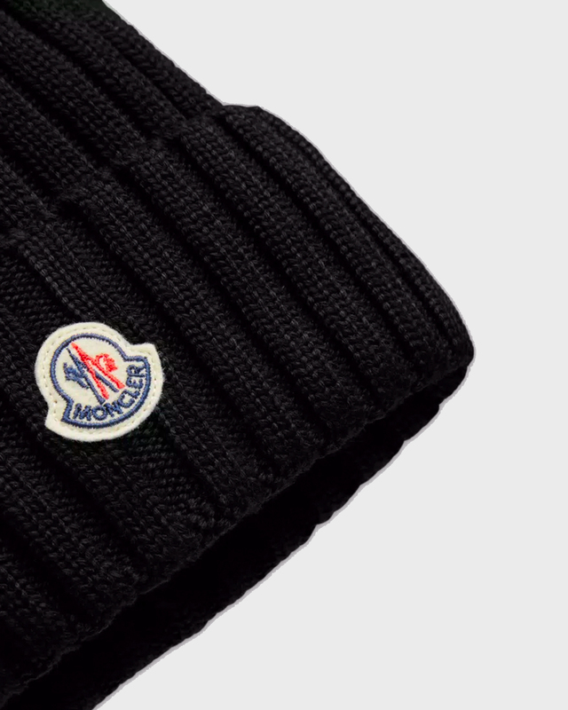 Moncler Beanie Wool Tricot  Svart ONESIZE