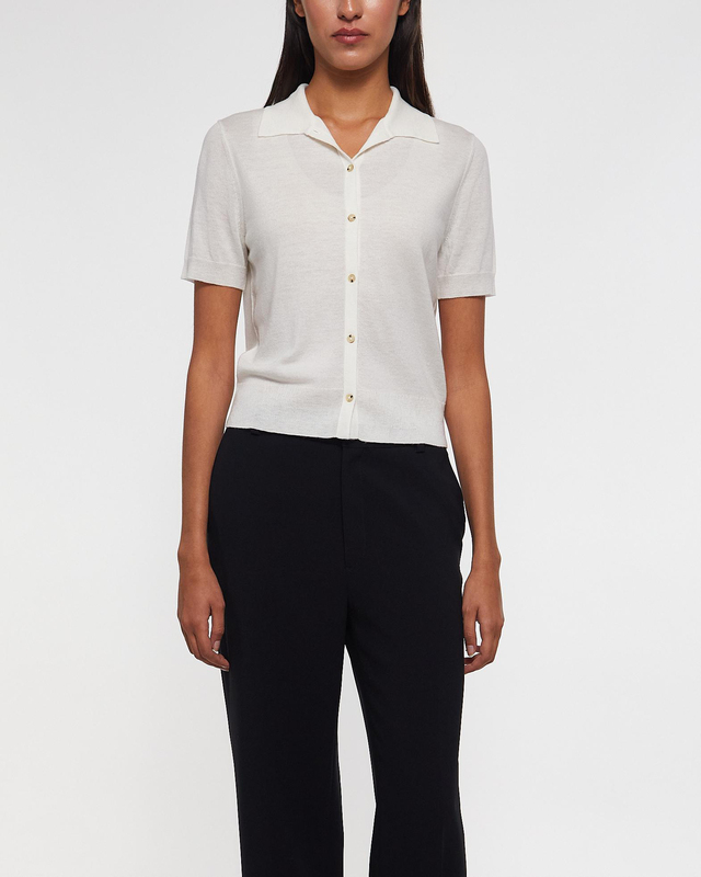 Vince Tröja Collared Button-Front  Offwhite L