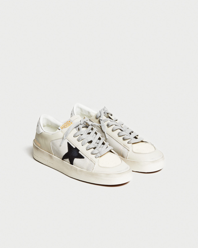 Golden Goose Deluxe Brand Sneakers Stardan Net And Leather Sand EUR 38