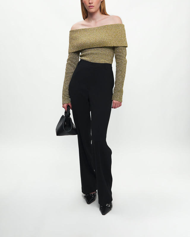 Ganni Top Sparkle Doubleface Knit Guld M