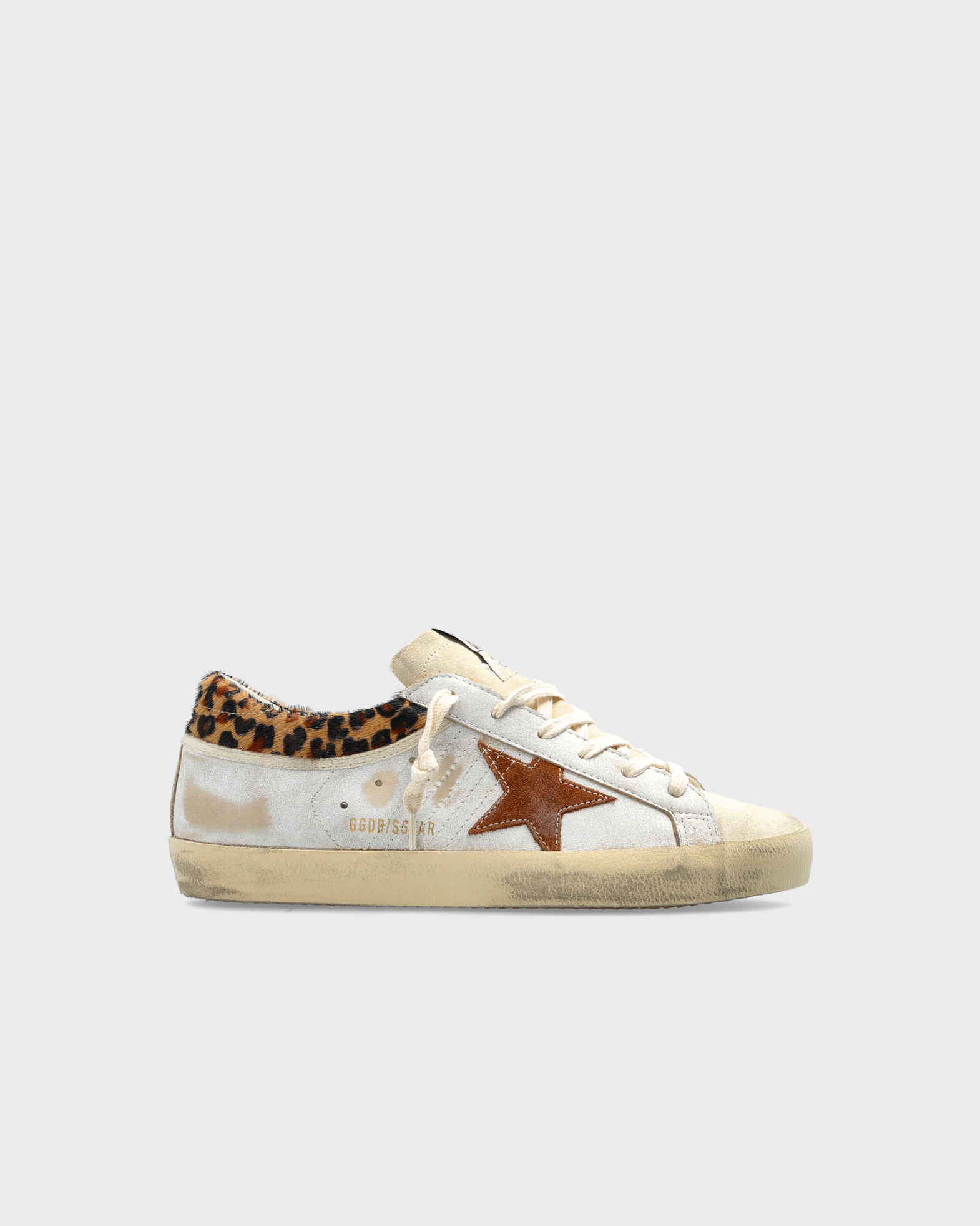 Golden Goose Deluxe Brand Kvinno Beige Super Star Leather Horsy Leo Collar Eur 38