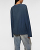 Acne Studios T-Shirt Long Sleeve Logo Relaxed Fit Blue S