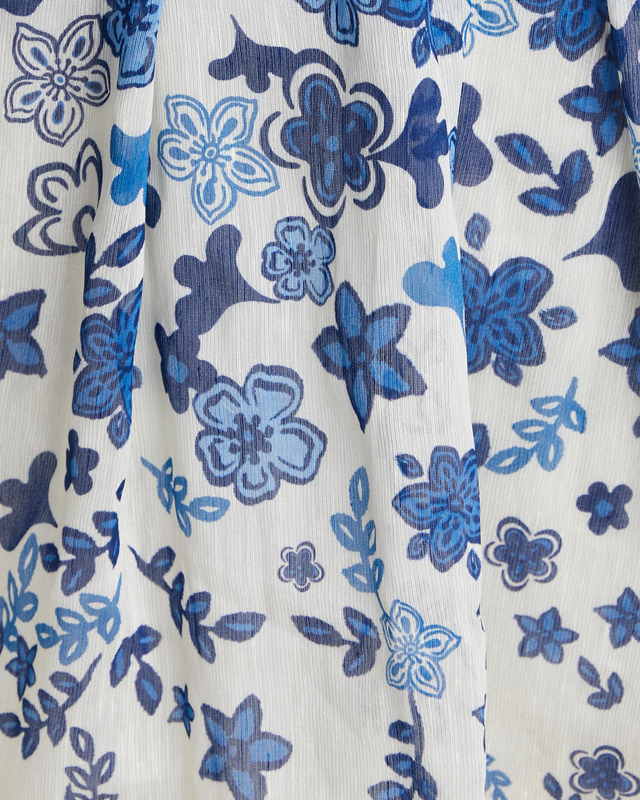 Malina Dress Leoni Silk Mini Offwhite/blå M