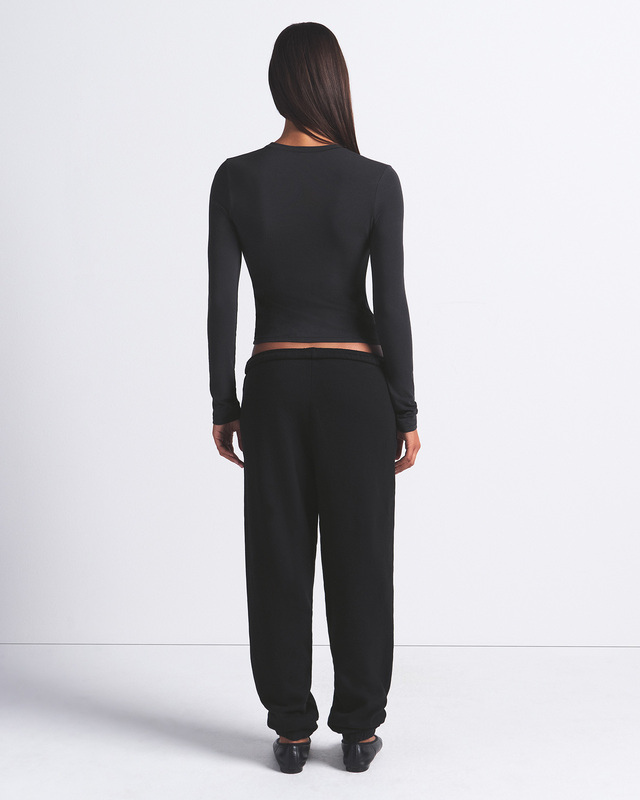 Skims T-shirt Cotton Jersey Long Sleeve Soot XL