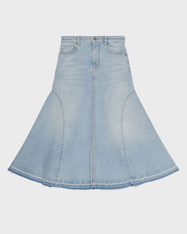 Ganni Skirt Tint Denim Midi Mid blue  42