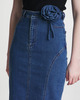 ROTATE Birger Christensen Skirt Stretchy Maxi Denim Blå 34