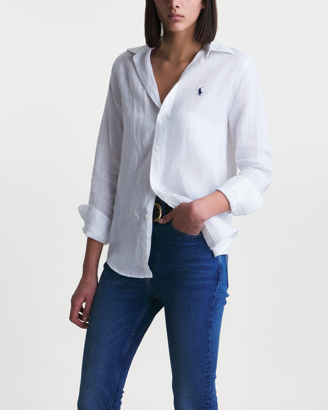 Polo Ralph Lauren Shirt Long Sleeve Button Front Vit M